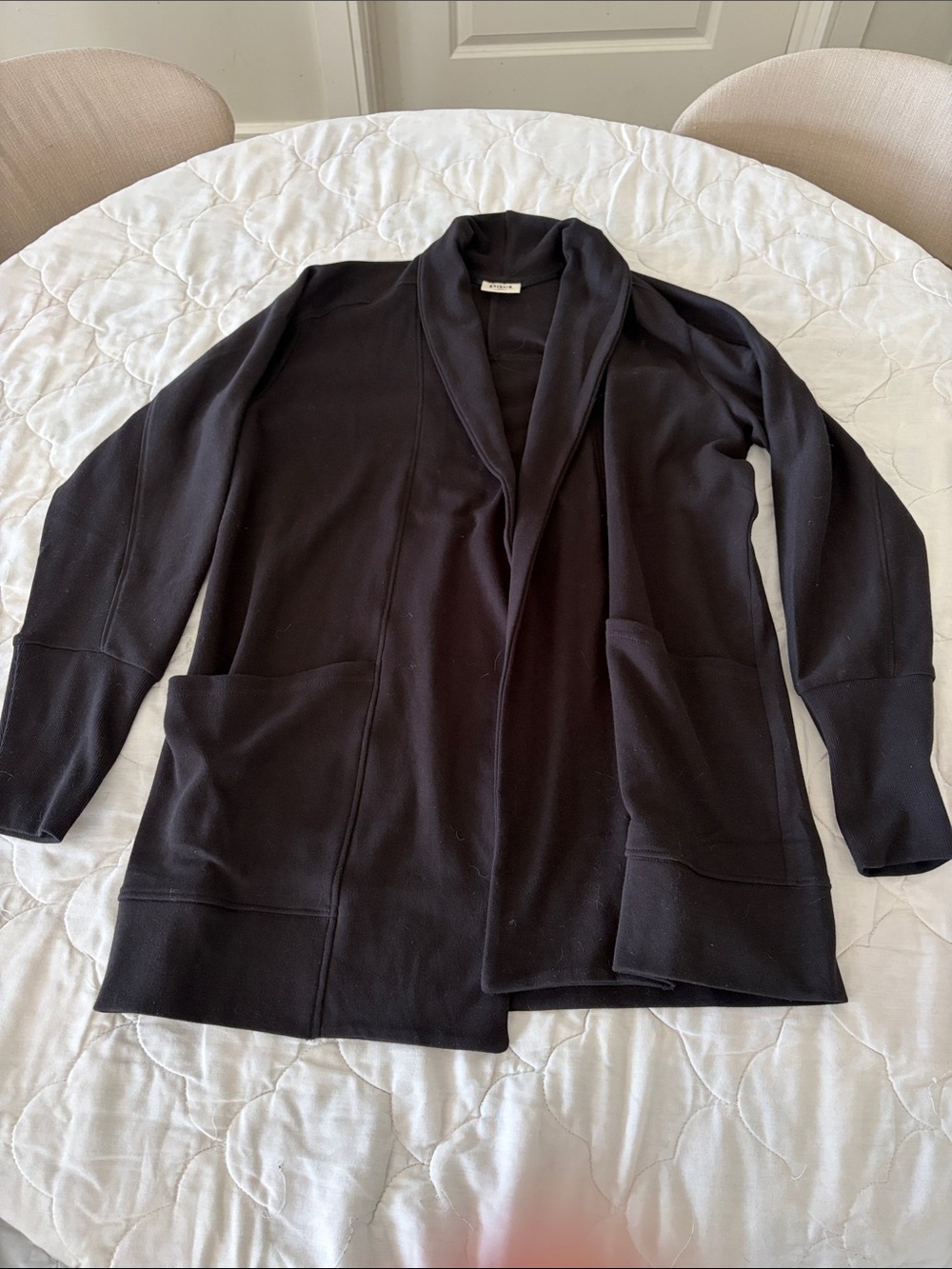 Pact Black Open-Front Shawl Collar Jacket